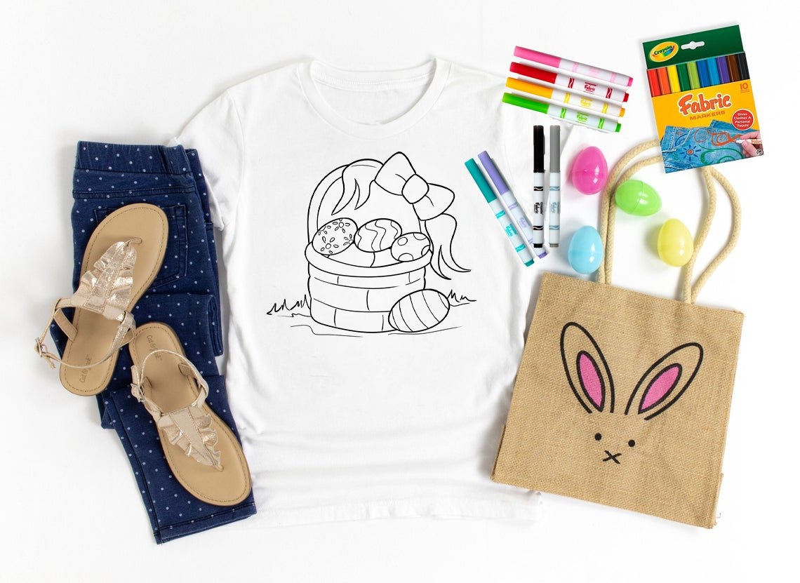 Coloring Tee - Easter Basket Graphic Graphic Tee
