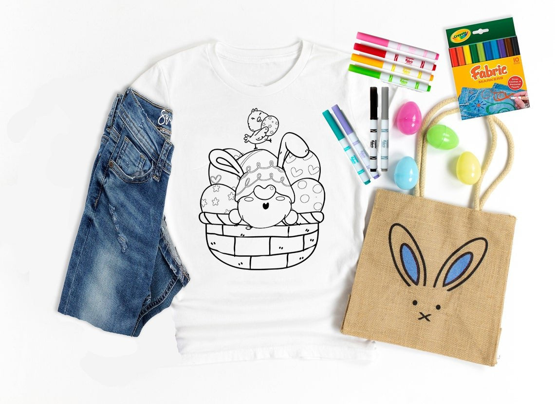 Coloring Tee - Easter Gnome Graphic Graphic Tee