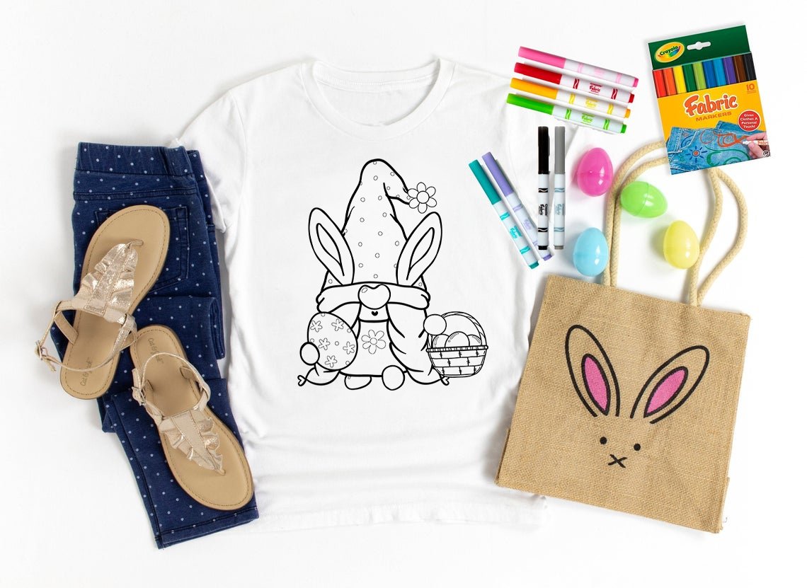 Coloring Tee - Easter Gnome Graphic Graphic Tee