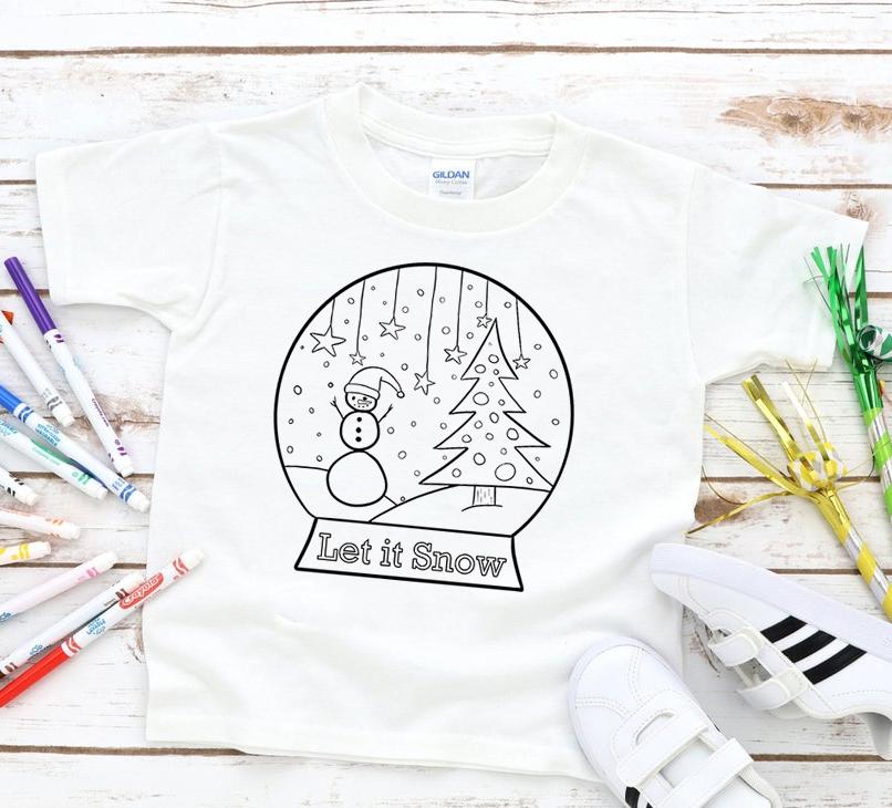 Coloring Tee - Snowglobe Graphic Graphic Tee