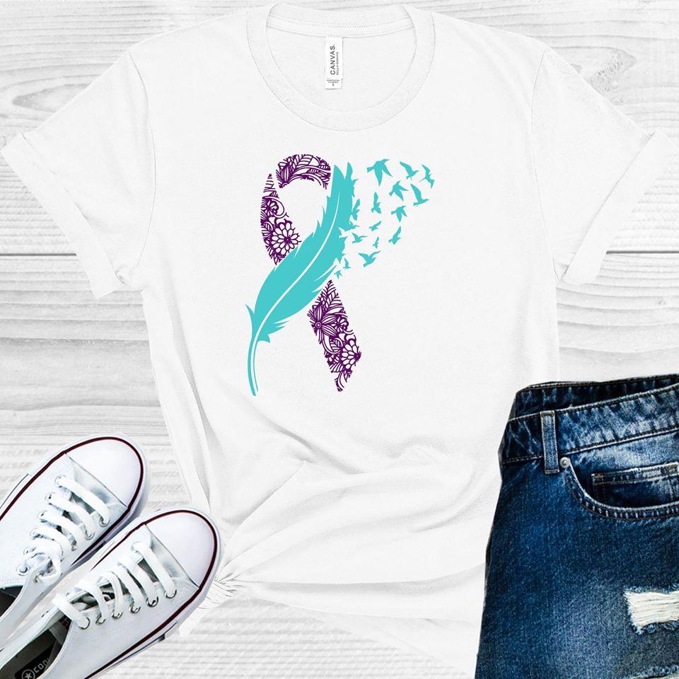 Continue Purple And Teal Mandala Ribbon Graphic Tee Graphic Tee