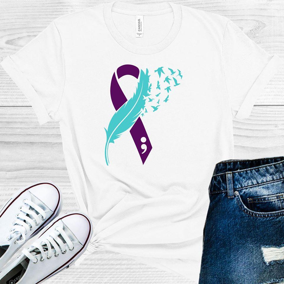 Continue Purple And Teal Ribbon Graphic Tee Graphic Tee