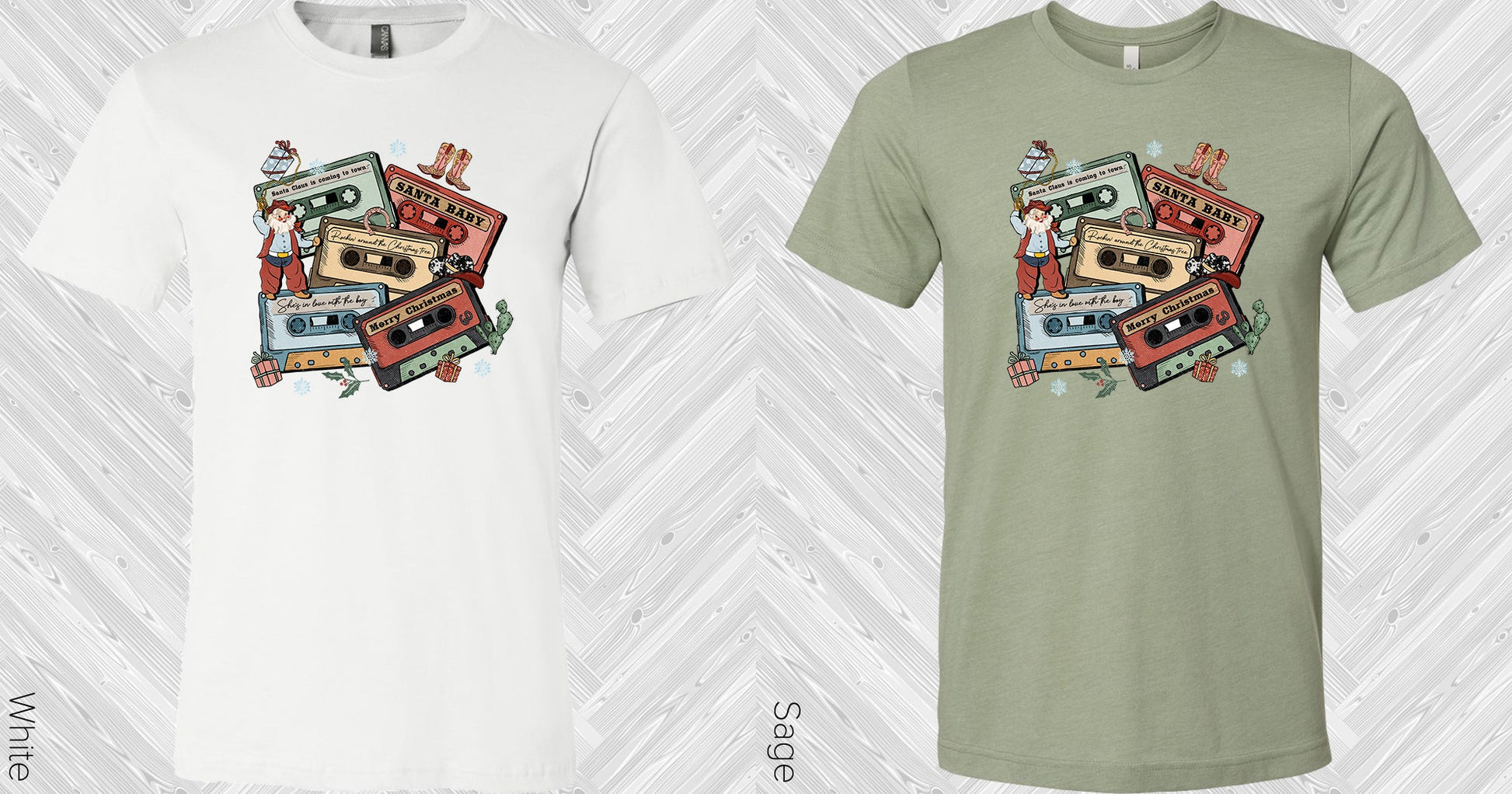 Country Christmas Cassettes Graphic Tee Graphic Tee