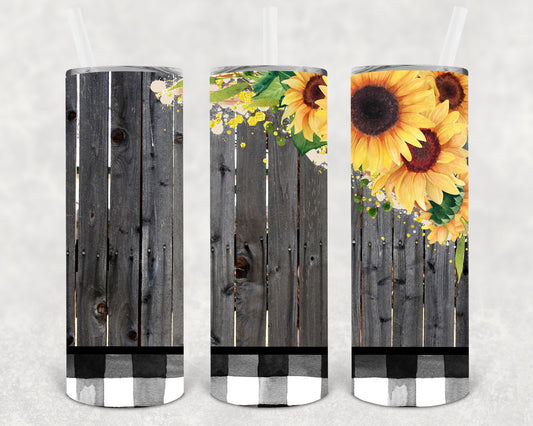 Country Sunflower 20 Oz Skinny Tumbler