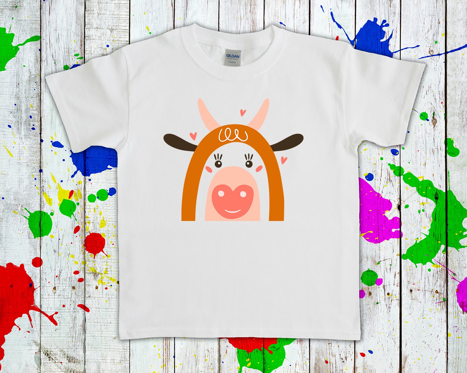 Cow Rainbow Graphic Tee Graphic Tee