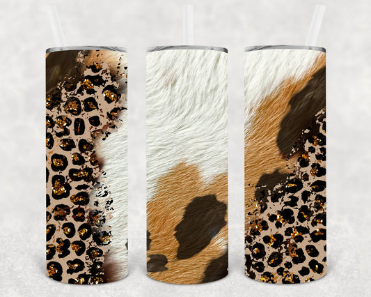 Cow And Leopard 20 Oz Skinny Tumbler