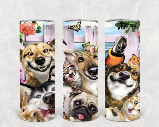 Crazy Animals Skinny Tumbler