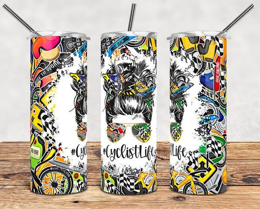 Cyclist Life 20 Oz Skinny Tumbler