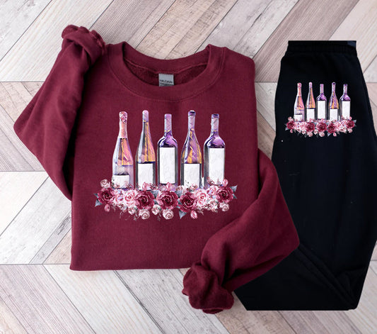 Floral Wine Graphic Tee Graphic Tee