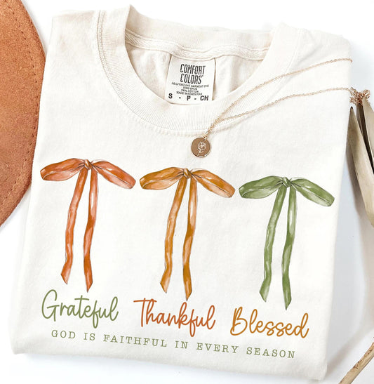 Grateful Thankful Blessed Graphic Tee