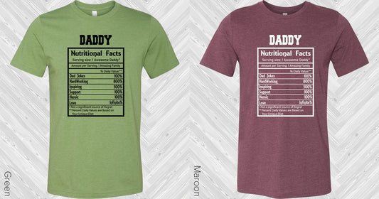 Daddy Nutritional Facts Graphic Tee Graphic Tee