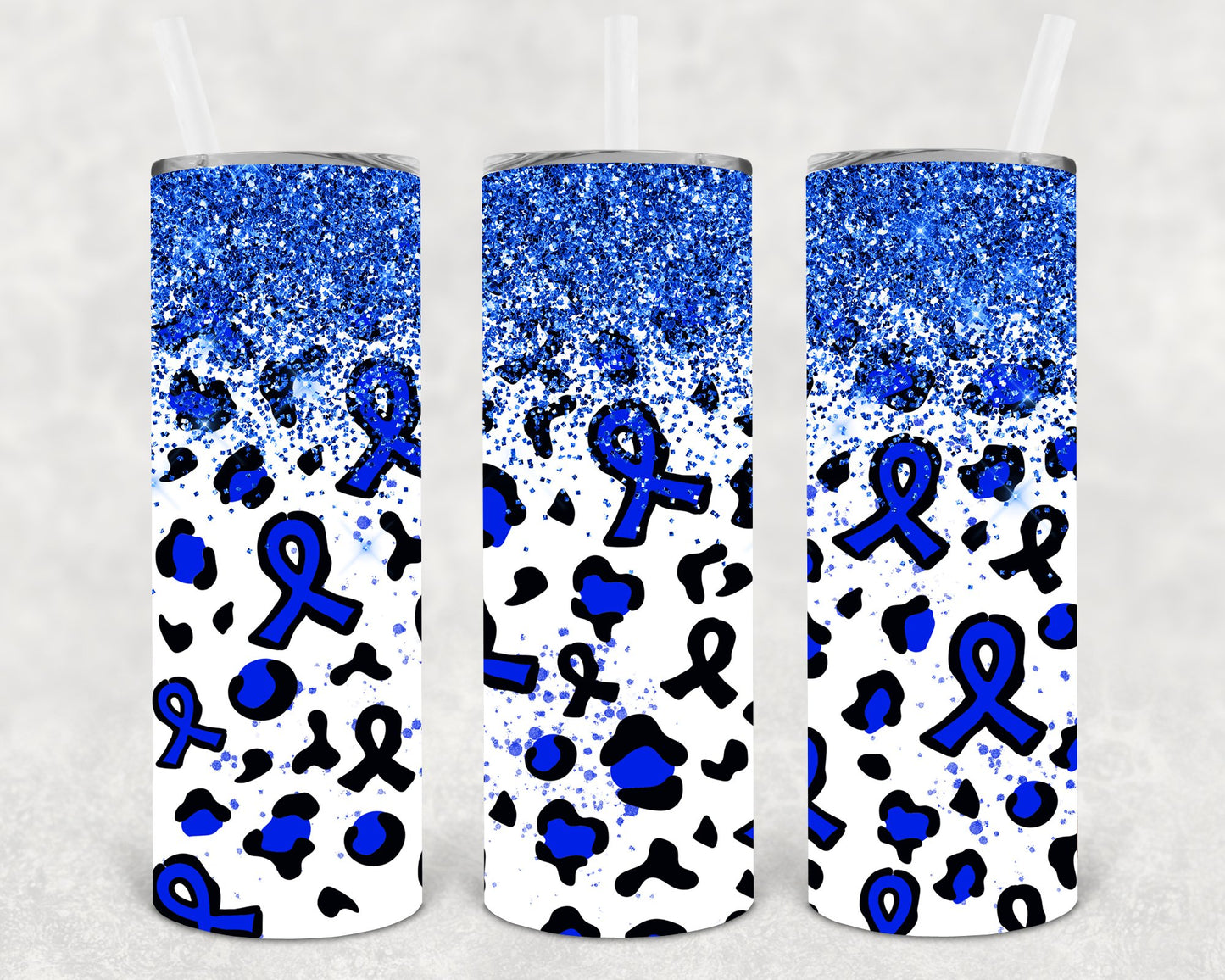 Dark Blue Ribbon 20 Oz Skinny Tumbler