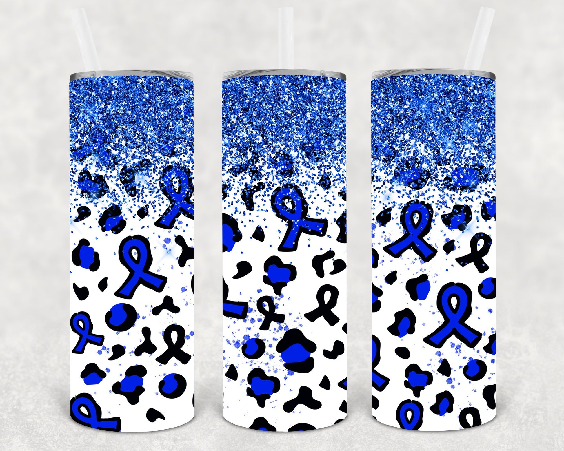 Dark Blue Ribbon 20 Oz Skinny Tumbler