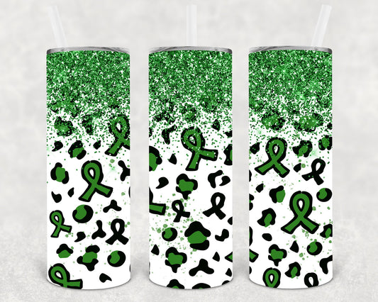 Dark Green Ribbon 20 Oz Skinny Tumbler