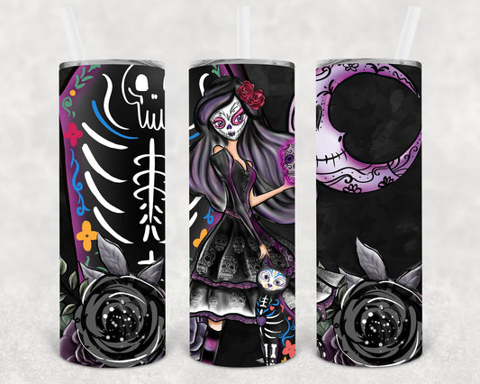 Day Of The Dead 20 Oz Skinny Tumbler