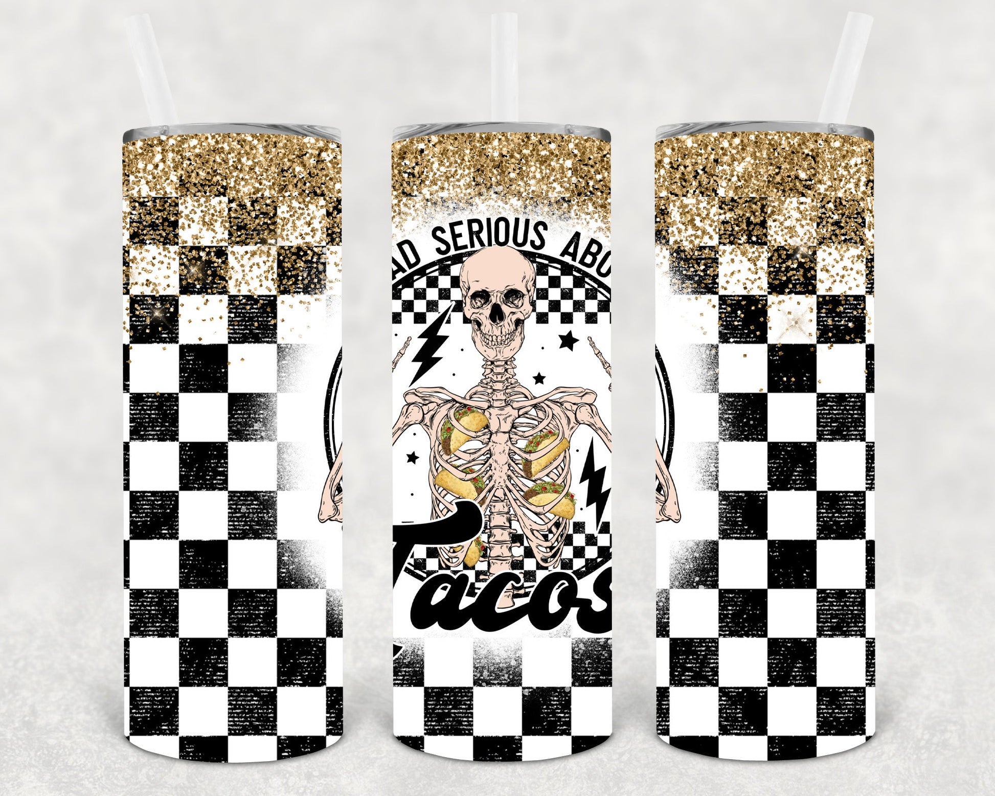 Dead Serious About Tacos 20 Oz Skinny Tumbler