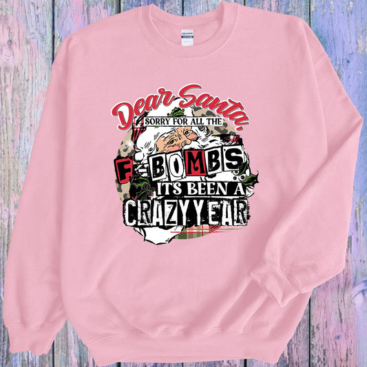 Dear Santa Sorry For All The F-Bombs Graphic Tee Graphic Tee