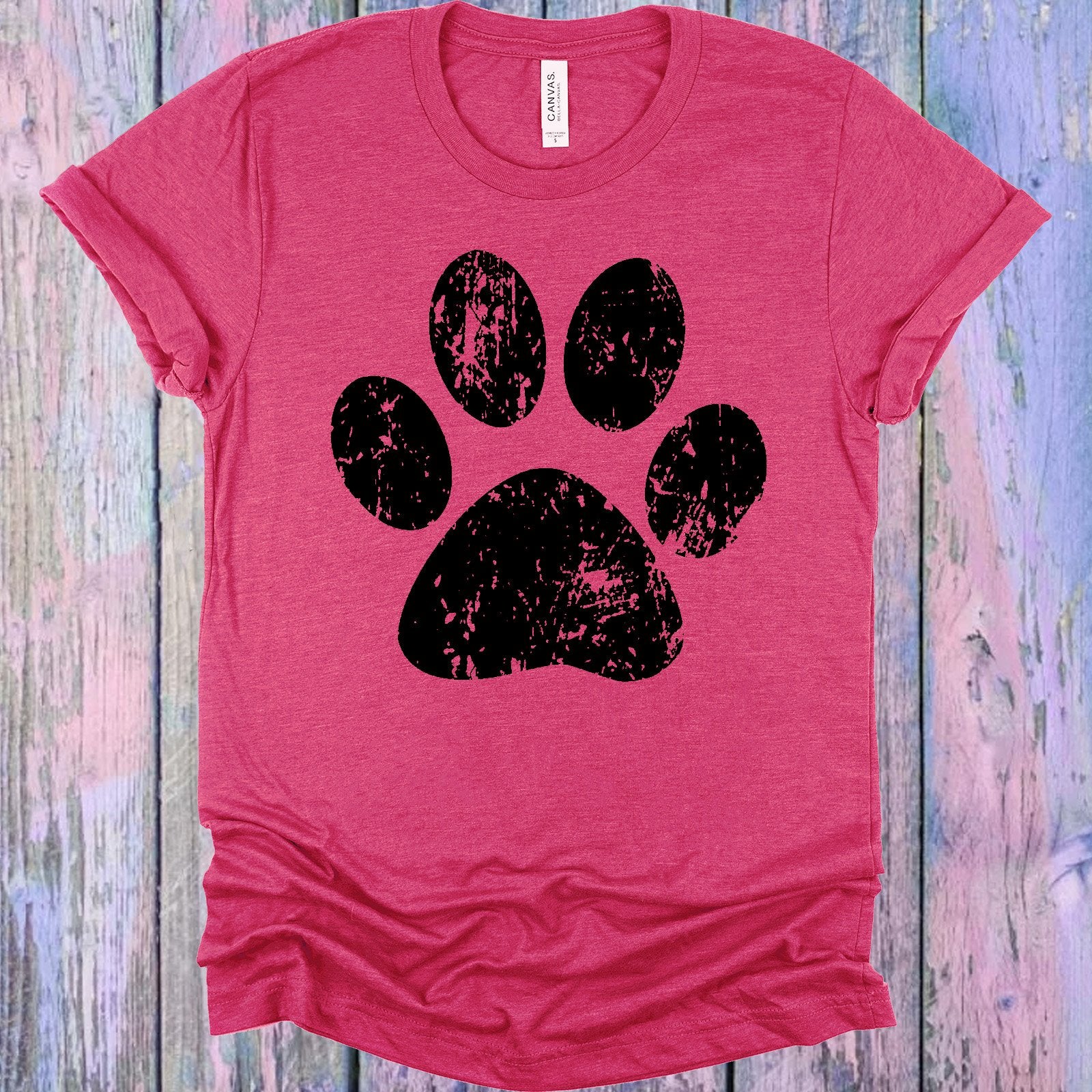Distressed Paw Print Graphic Tee Graphic Tee