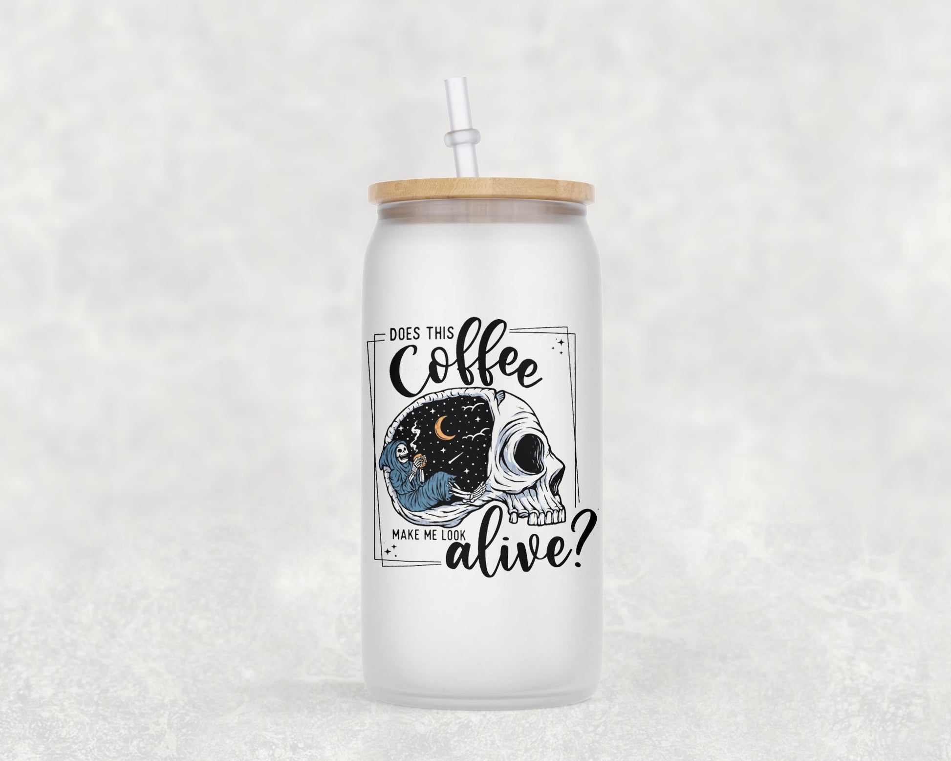 Does This Coffee Me Make Look Alive 16 Oz Glass Can Mug