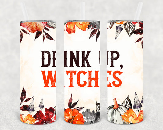 Drink Up Witches 20 Oz Skinny Tumbler