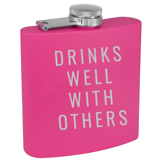 Drinks Well With Others 6 Oz Engraved Flask Polar Camel