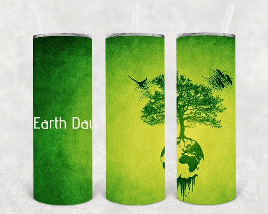 Earth Day 20 Oz Skinny Tumbler