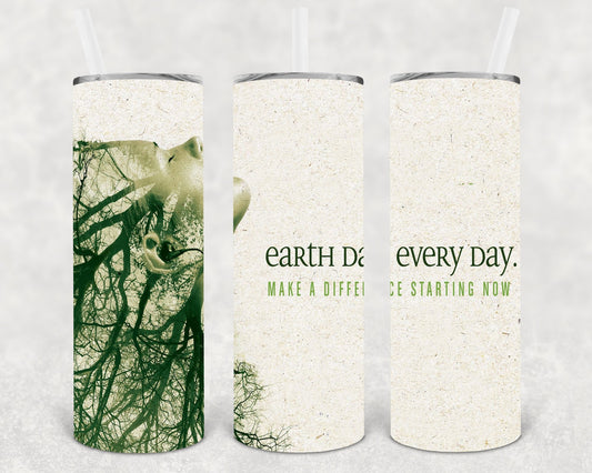 Earth Day Every Make A Difference Starting Now 20 Oz Skinny Tumbler