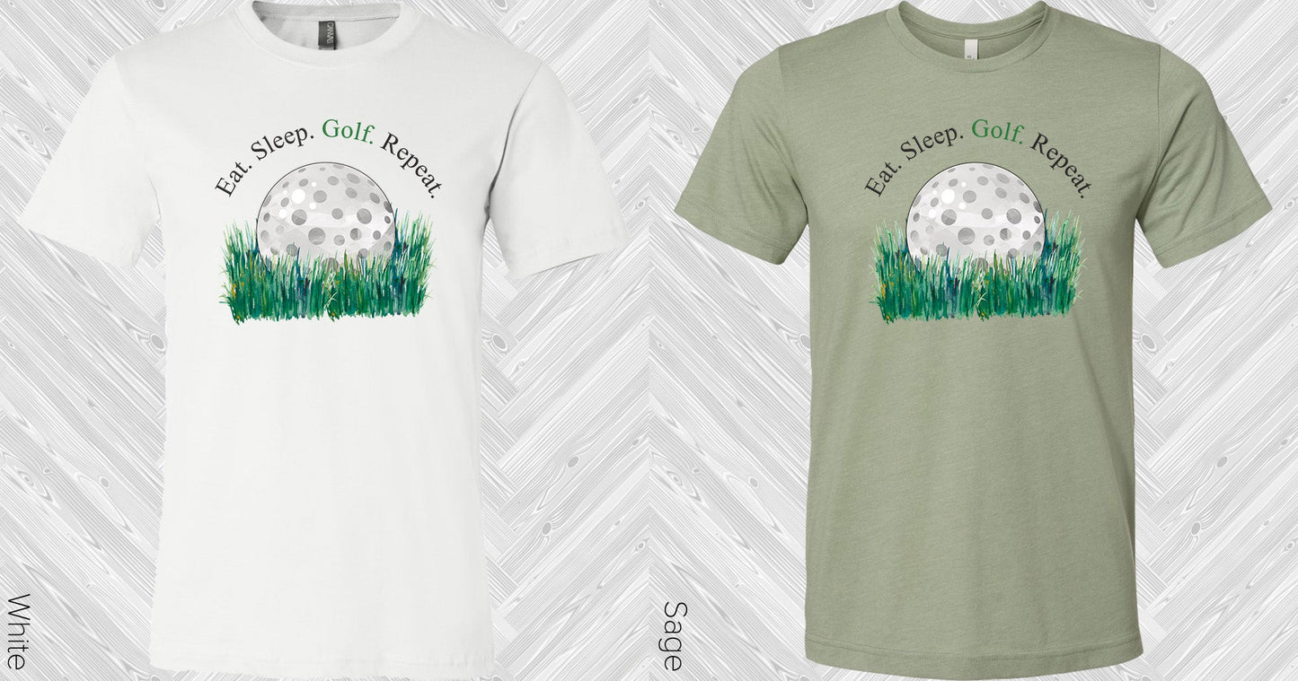 Eat Sleep Golf Repeat Graphic Tee Graphic Tee