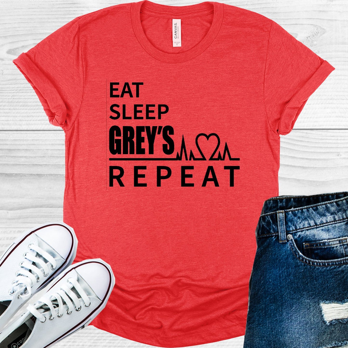 Eat Sleep Greys Repeat Graphic Tee Graphic Tee