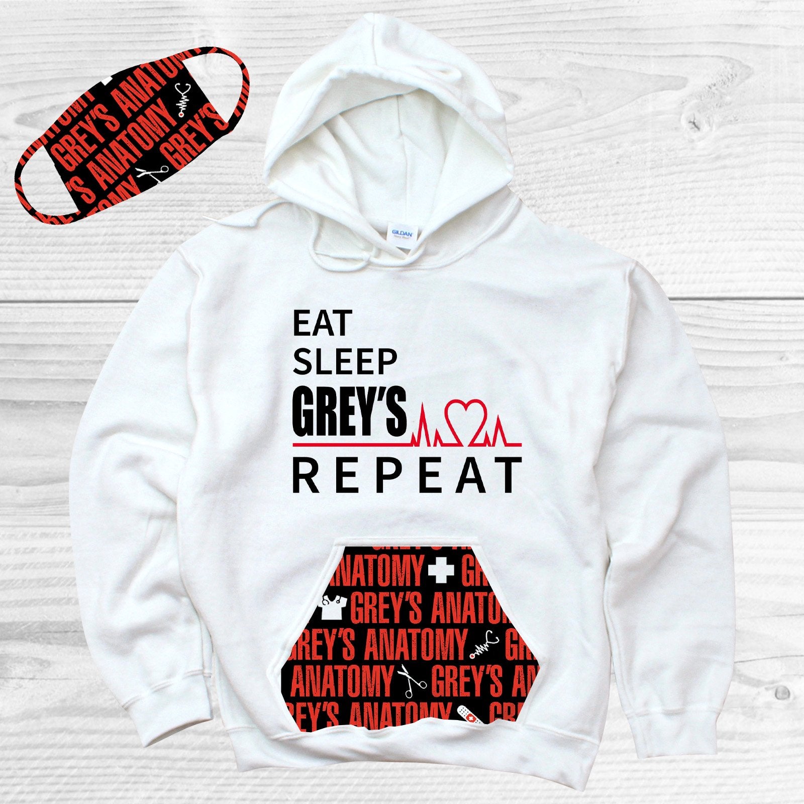 Greys Anatomy Face Covering Graphic Tee