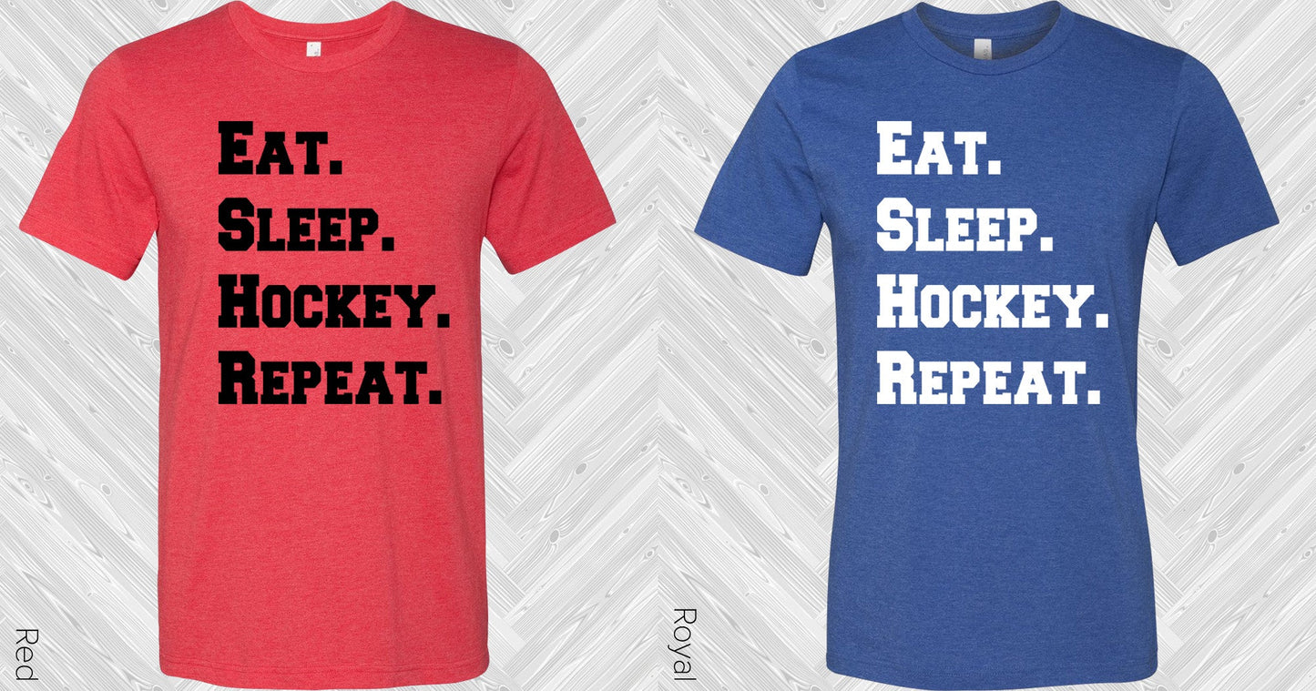 Eat Sleep Hockey Repeat Graphic Tee Graphic Tee