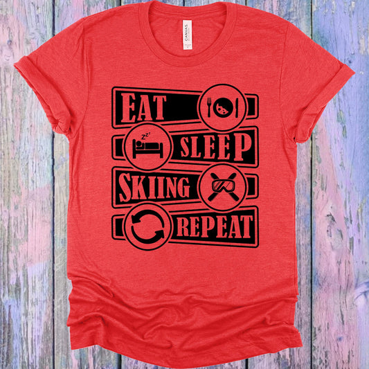 Eat Sleep Skiing Repeat Graphic Tee Graphic Tee