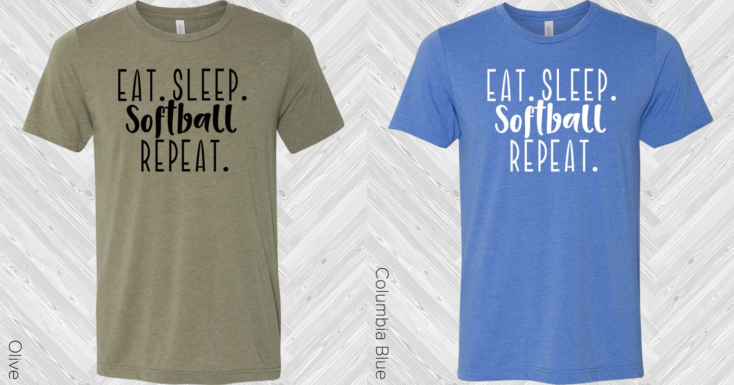 Eat Sleep Softball Repeat Graphic Tee Graphic Tee