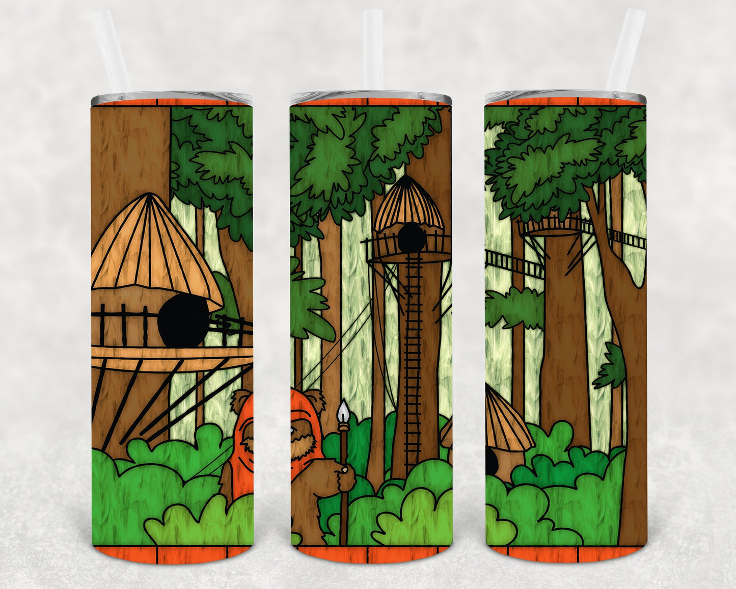 Endor Stained Glass 20 Oz Skinny Tumbler