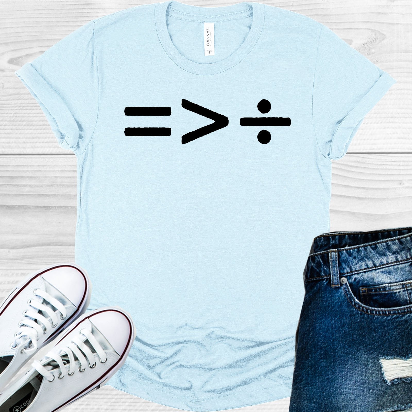 Equal Greater Than Divided Graphic Tee Graphic Tee