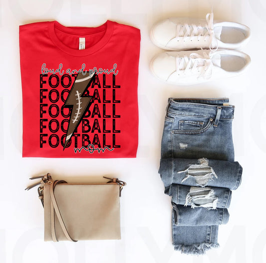 Loud and Proud Football Mom Graphic Tee