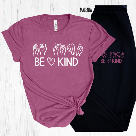 Be Kind Sign Language Graphic Tee Graphic Tee