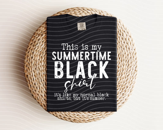 This is My Summertime Black Shirt Graphic Tee