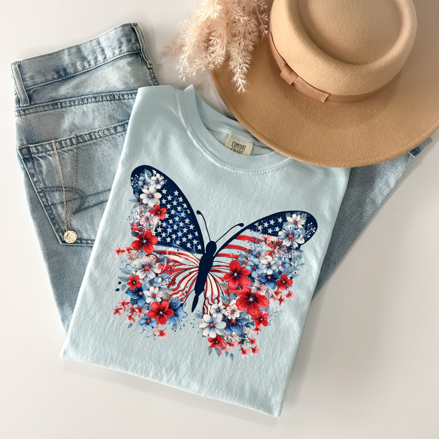 Patriotic Butterfly Graphic Tee