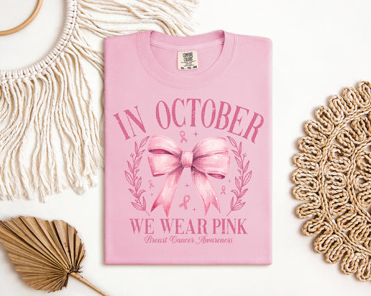 In October We Wear Pink Graphic Tee