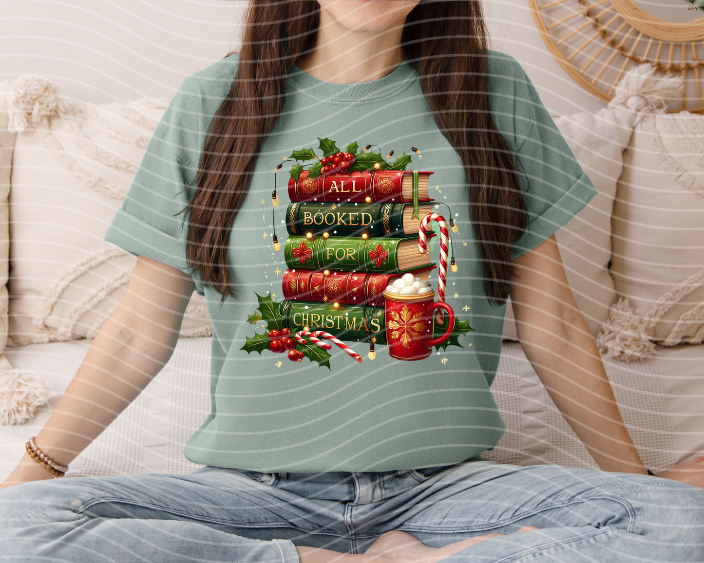 All Booked for Christmas Graphic Tee