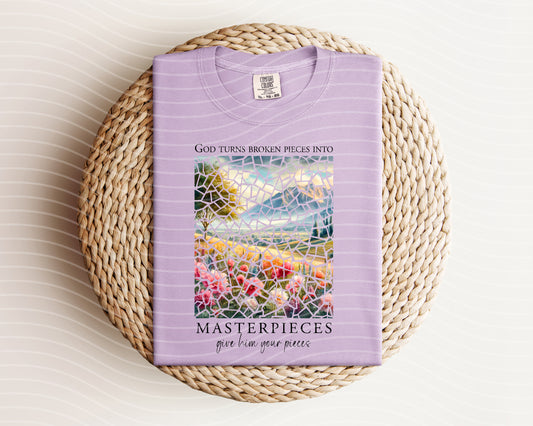 God Turns Broken Pieces Into Masterpieces Graphic Tee