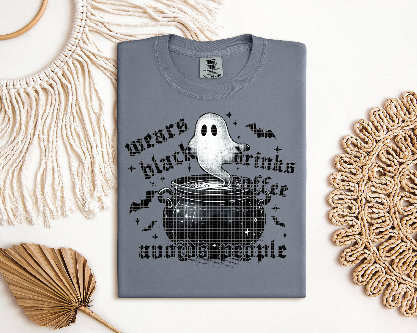 Wears Black Drinks Coffee Avoids People Graphic Tee