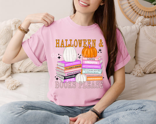 Halloween & Books Please Graphic Tee
