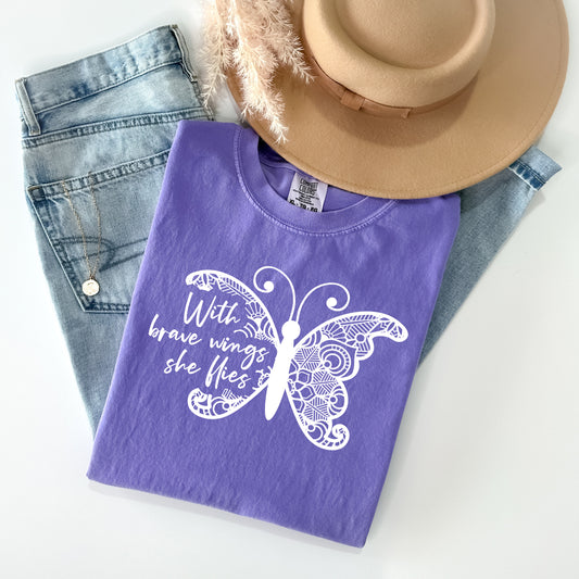 With Brave Wings She Flies Graphic Tee