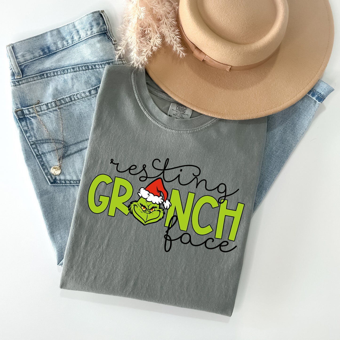 Resting Grinch Face Graphic Tee