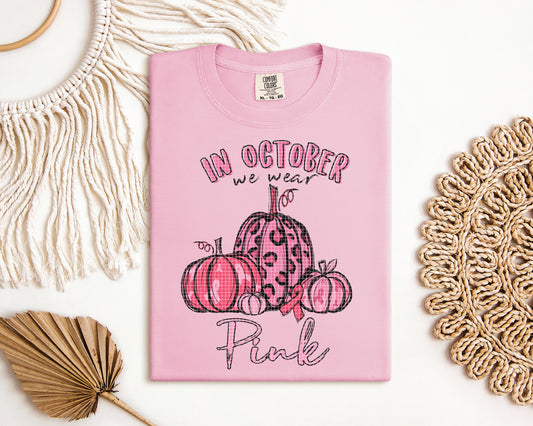 In October We Wear Pink Graphic Tee