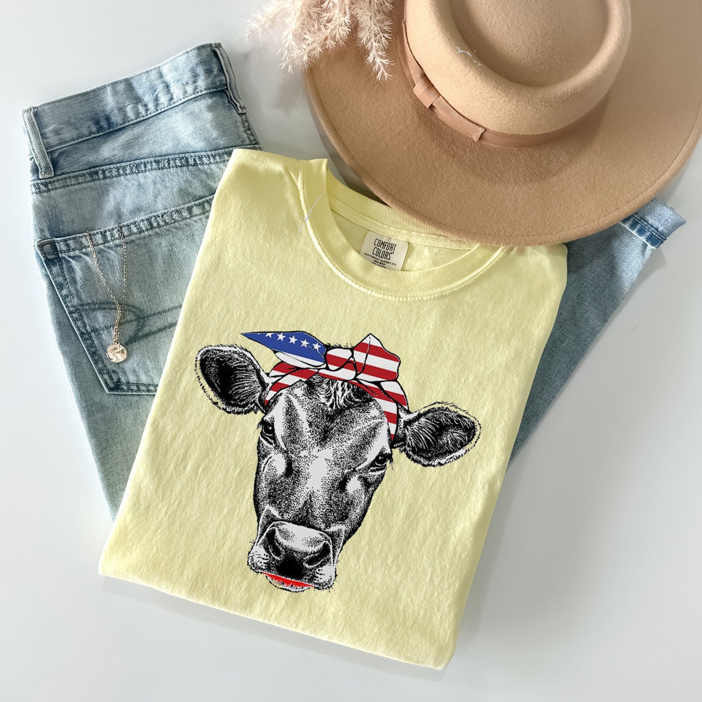 Patriotic Cow Graphic Tee