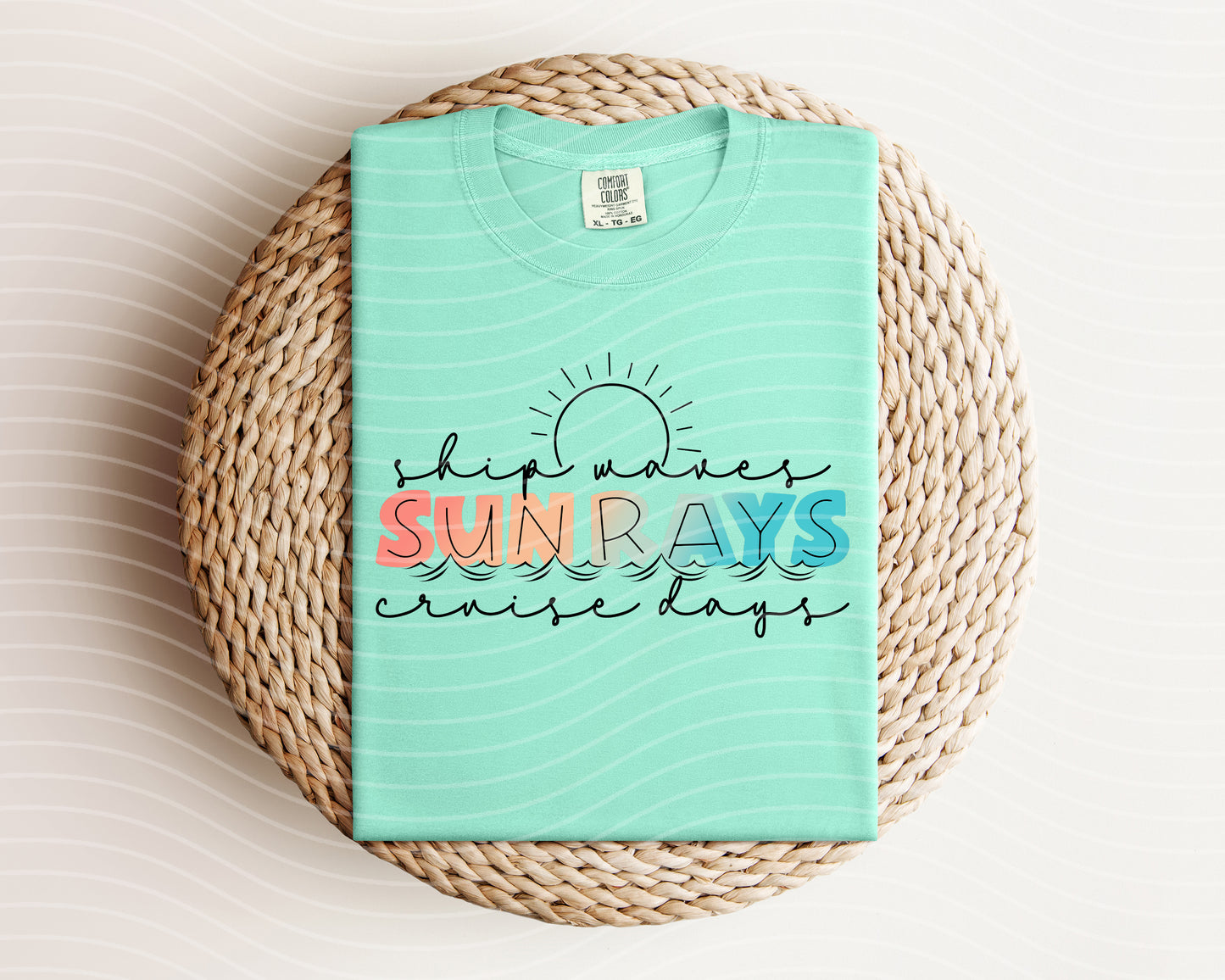 Ship Waves Sun Rays Cruise Days Graphic Tee