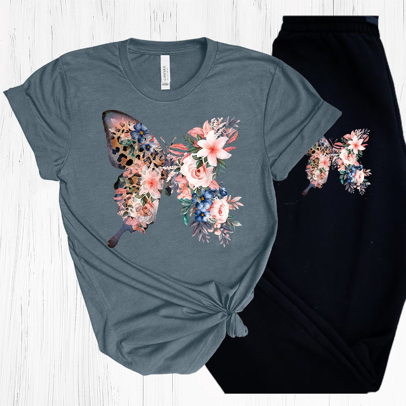 Leopard Floral Butterfly Jogger